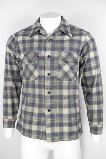 Vintage 70s Pendleton  Loop Collar Flap Pocket Wool Shirt - M/L