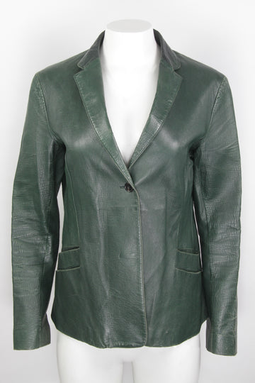 Vintage 90s Jil Sander Evergreen Leather Jacket  - S
