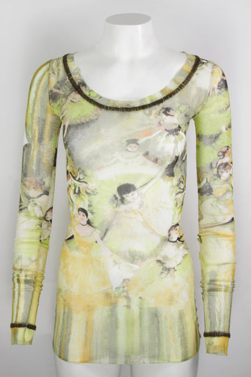 Vintage Y2k Roberto Cavali Degas Style Ballerinas Dancing Print - S