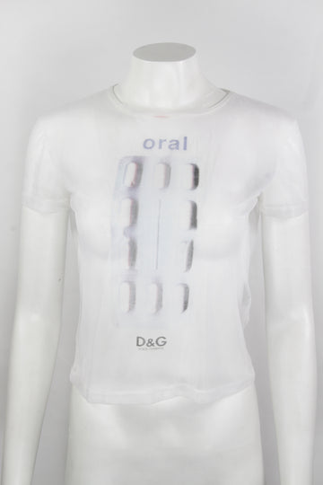 Vintage Y2k Dolce & Gabbana Oral Mesh Top - S