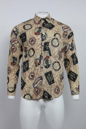 90's L/S Shirt - Hotel Charles Paris Graphics - Brown - L