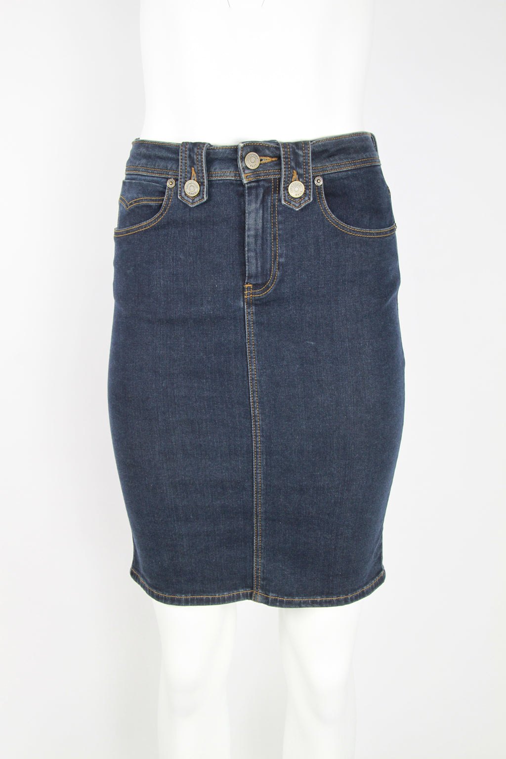 Vintage 00s Burberry Brit 5 pocket denim skirt - Dark blue