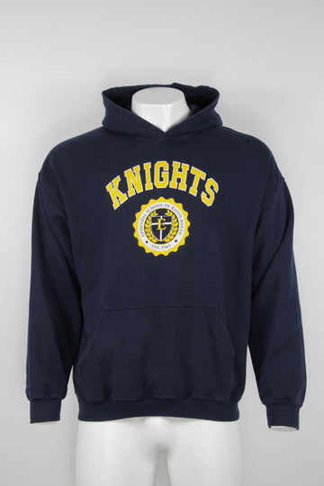 US print hooded sweatshirt - Knights university - Navy - XL