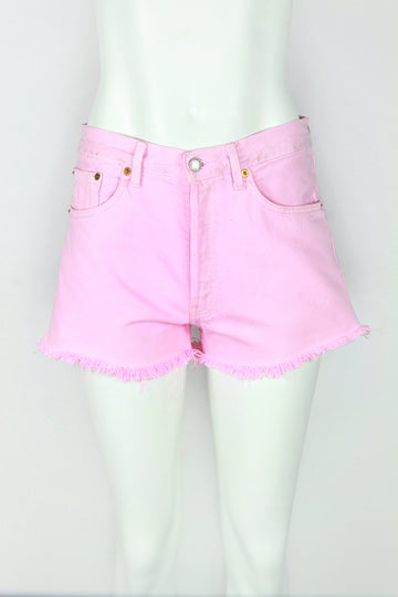 Vintage Pink Levi 501 cut off denim shorts - S
