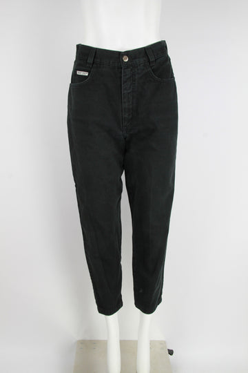 Vintage Women's 80's Wrangler Jeans, Black, High Waisted, Tapered Leg, Denim  M 