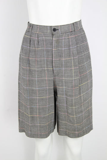 Prince of wales checked pleated shorts - S/M