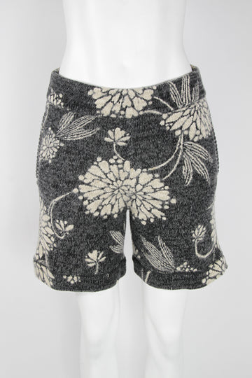 Vintage Dries Van Noten knitted floral patterned shorts - M
