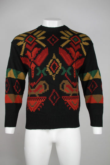 Vintage Fila 80s/90s Aztec pattern jumper 100% wool – M