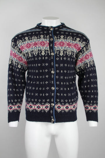 Men;s Navy Norwegian style Cardigan by L.L.Bean 'MADE IN USA' – L