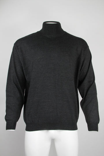 Men’s Grey polo neck with Merino wool - XL