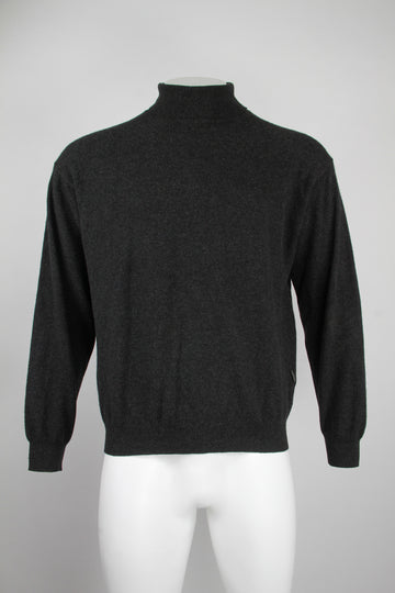 Vintage Men’s Hugo Boss Lambs wool polo neck in charcoal grey – L
