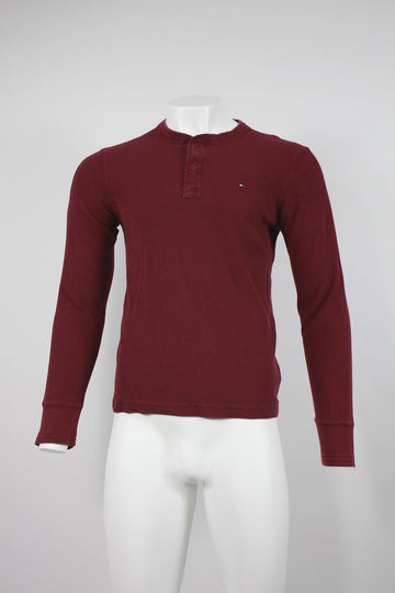 Vintage Tommy Hilfiger Burgundy Long sleeve T-shirt - Red - M
