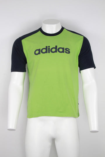 Vintage Adidas T-shirt - Green and Navy - M
