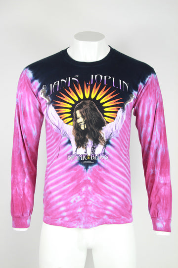 Janis Joplin long sleeve printed tie dye t-shirt - M