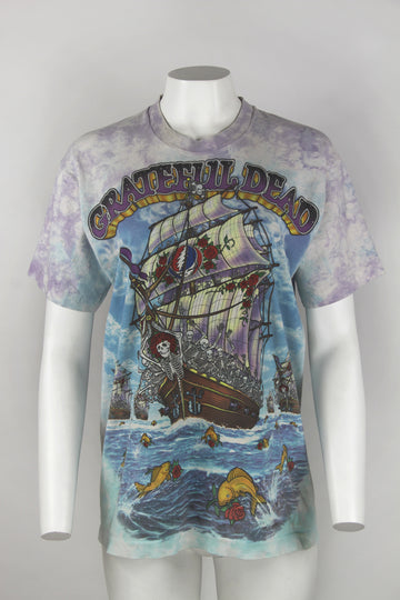 Authentic 90s Grateful dead 'ship of fools' Tie-dye T-shirt - L