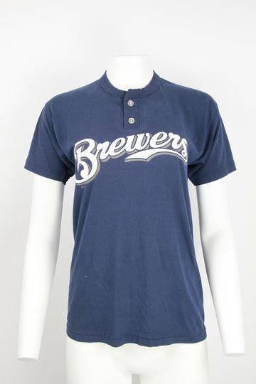Vintage US printed Baseball T-shirt 'Brewers' - Navy - S/M