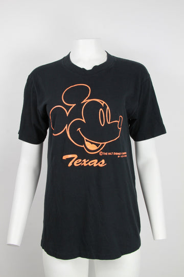 Vintage 80s Velva Sheen Mickey Mouse Neon Day Glow T-shirt - S/M