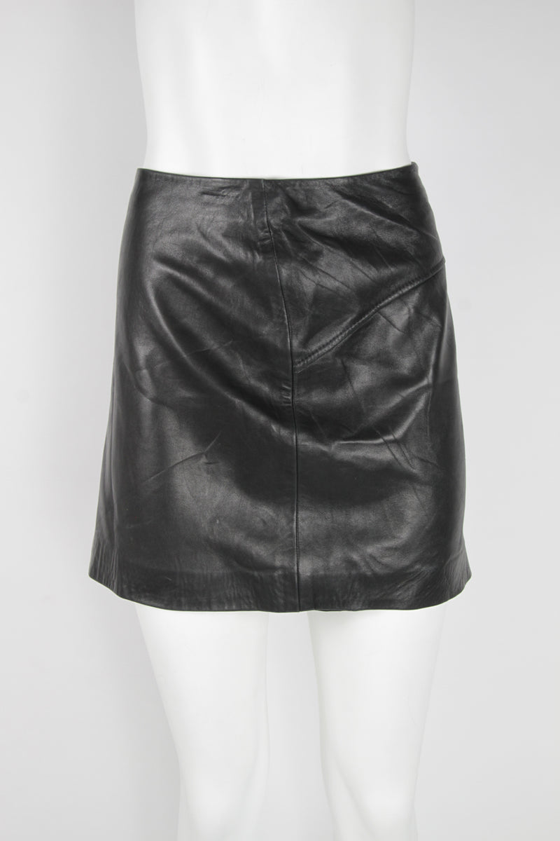 dkny leather skirt
