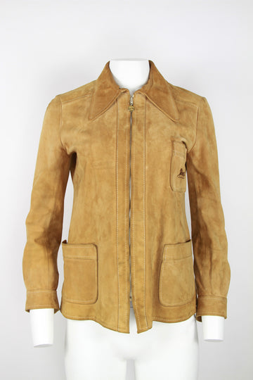 Rare Vintage 70s Celine Suede jacket - Camel - S